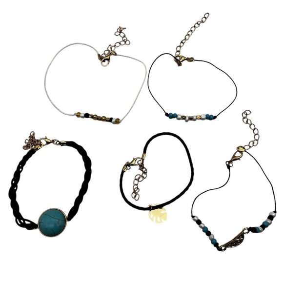 Geharty Strand Bracelet Stackable Set Of 5 For Women & Girls With Adjustable Cha - Picture 1 of 6
